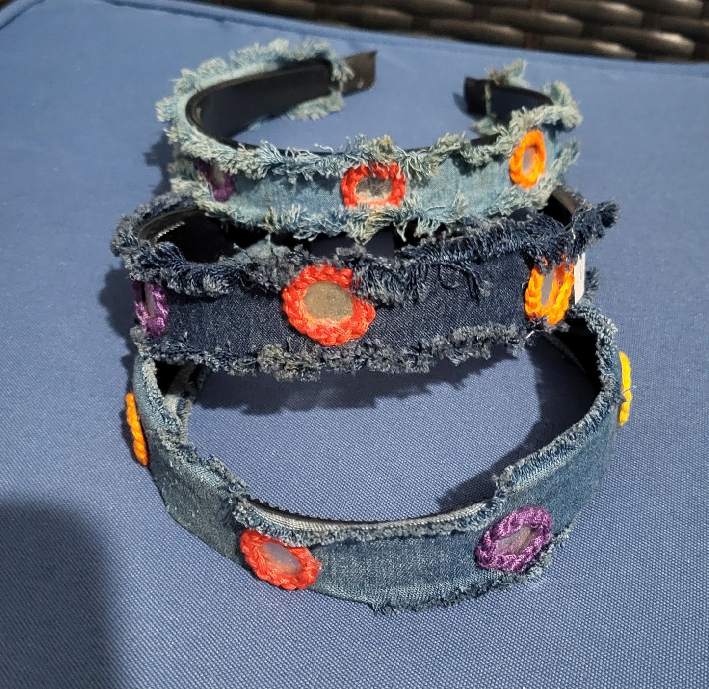 Distressed Denim Headbands