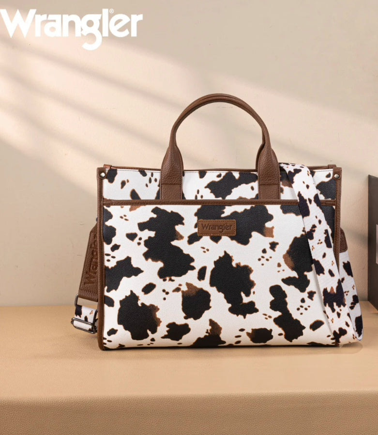 Wrangler Carry-All Large Tote Work Tote /Crossbody - Cow-Brown