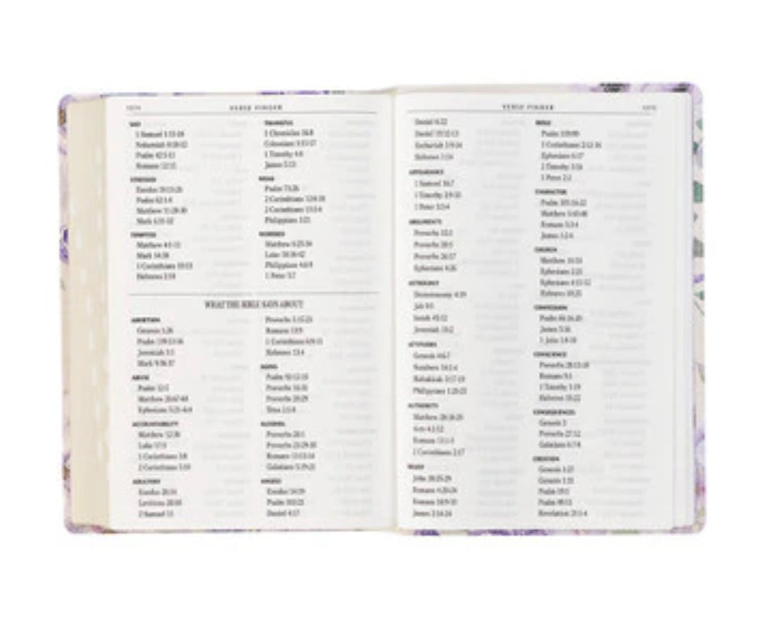 Lavender Floral Faux Leather Giant Print Full-size King James Version Bible with Thumb Index