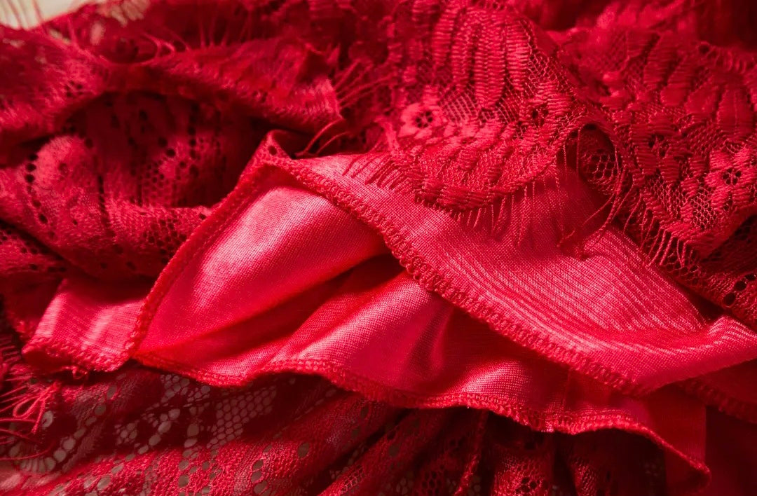 Red Vintage 3/4 Sleeve A-Line Girls Dress