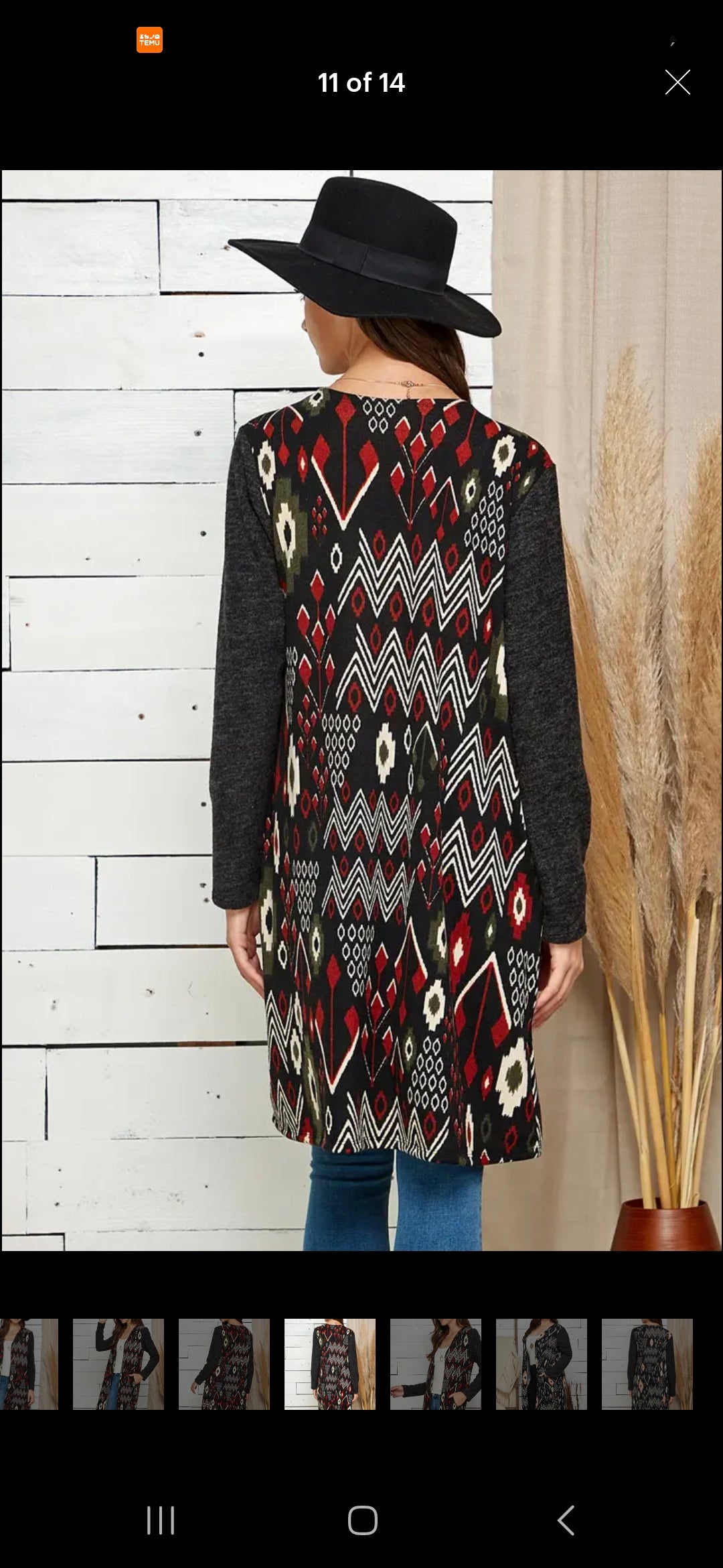 Plus Size Contrast Aztec Soft Pocket Cardigan