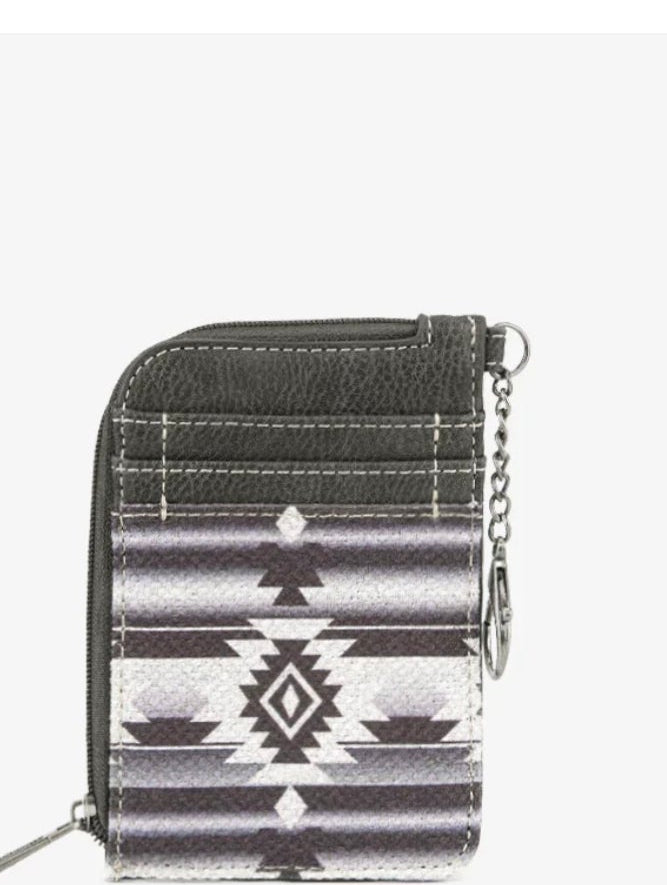 Wrangler All-Over Aztec Print Mini Zip Card Case