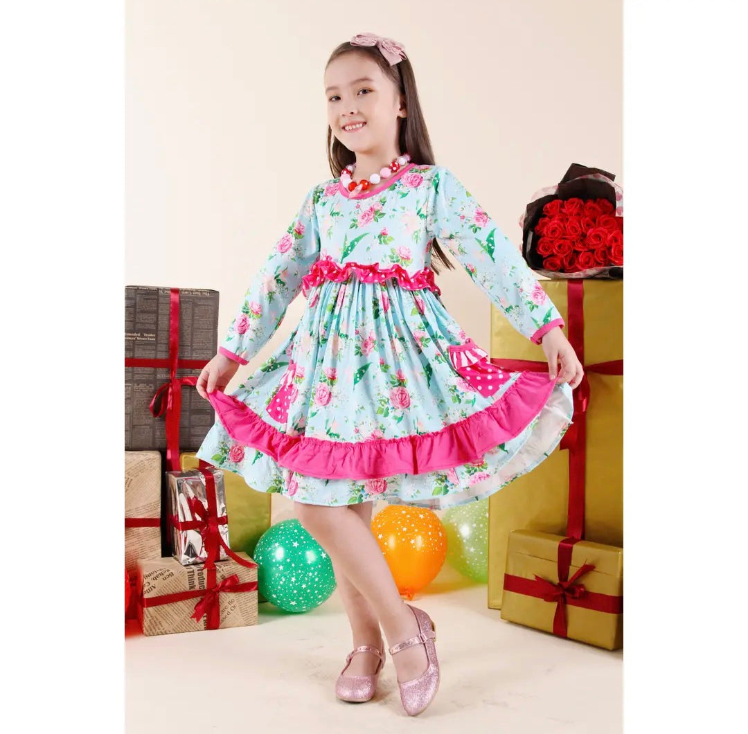 Girls Spring Floral Dress