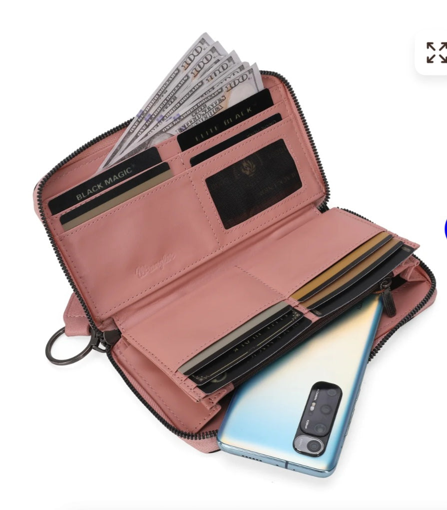Wrangler Cow Print Wallet - Pink