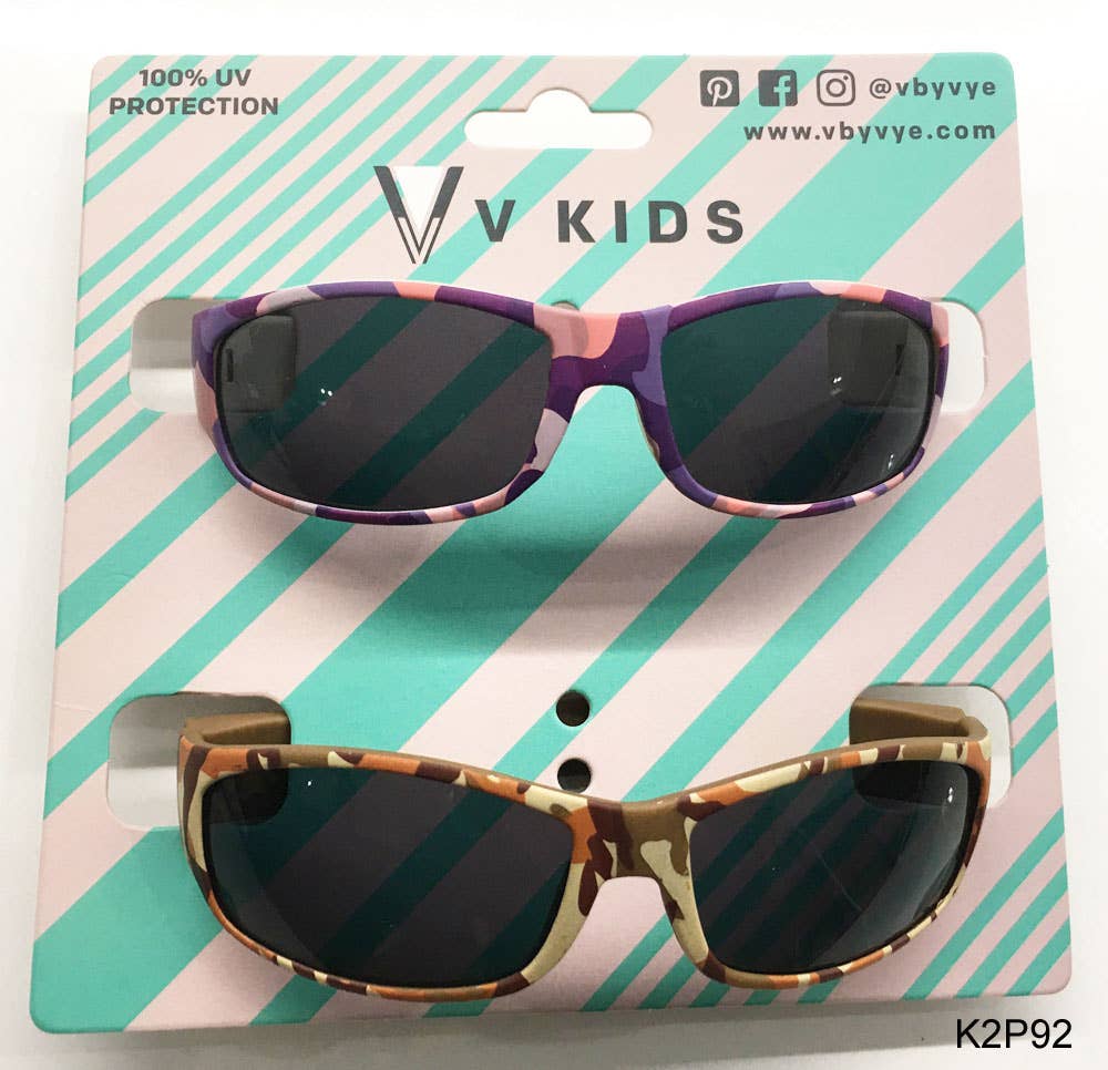 2 Set Sporty Camo Kids Sunglasses