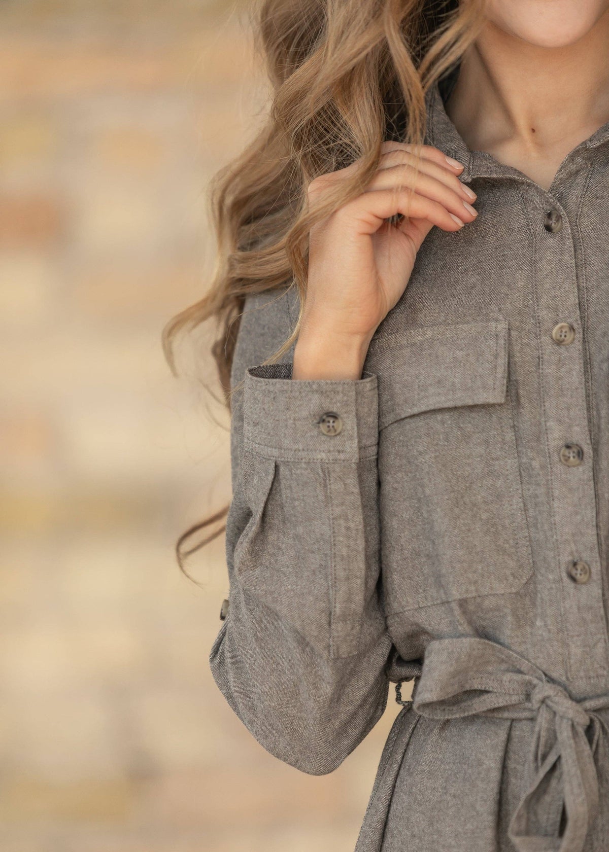 Kimberly Brown Plaid Shirt Dress