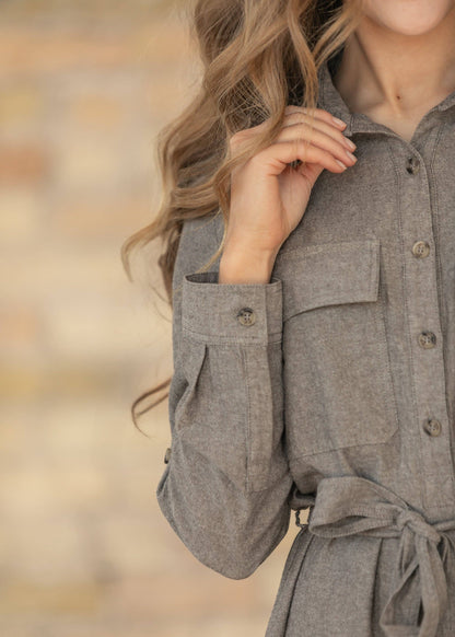Kimberly Brown Plaid Shirt Dress
