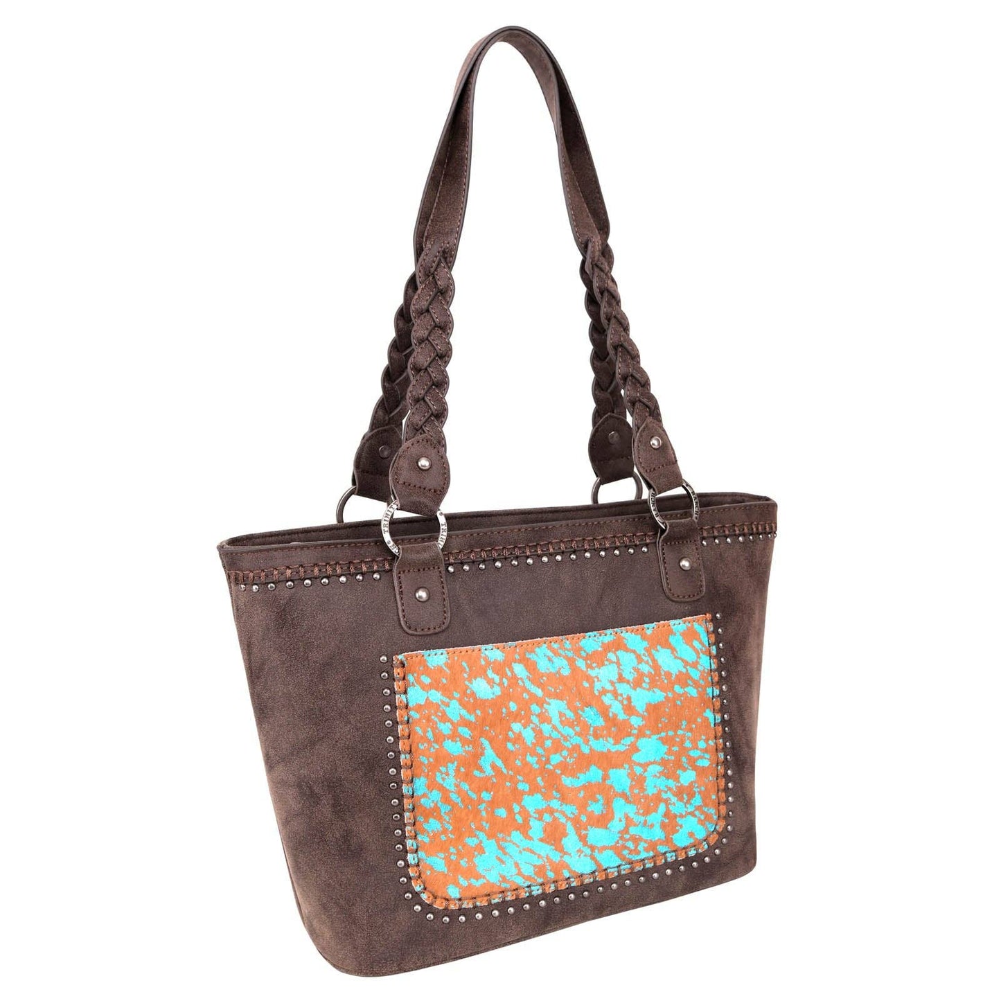 Trinity Ranch Hair-On Cowhide Tote: Coffee