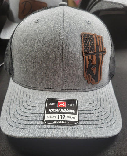 RTS Trucker Hat Heather Grey/Black Mesh "Lineman" Snapback