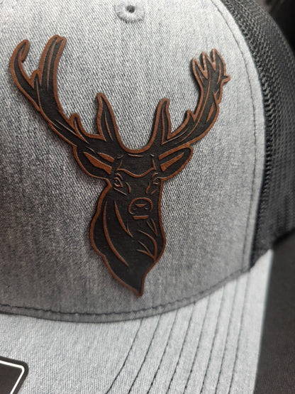 RTS Trucker Hat Heather Grey/Black Mesh w a Big Buck Snapback