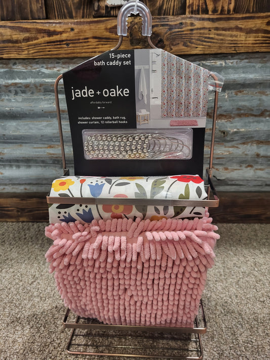 JADE+OAKE 15pc shower caddy set