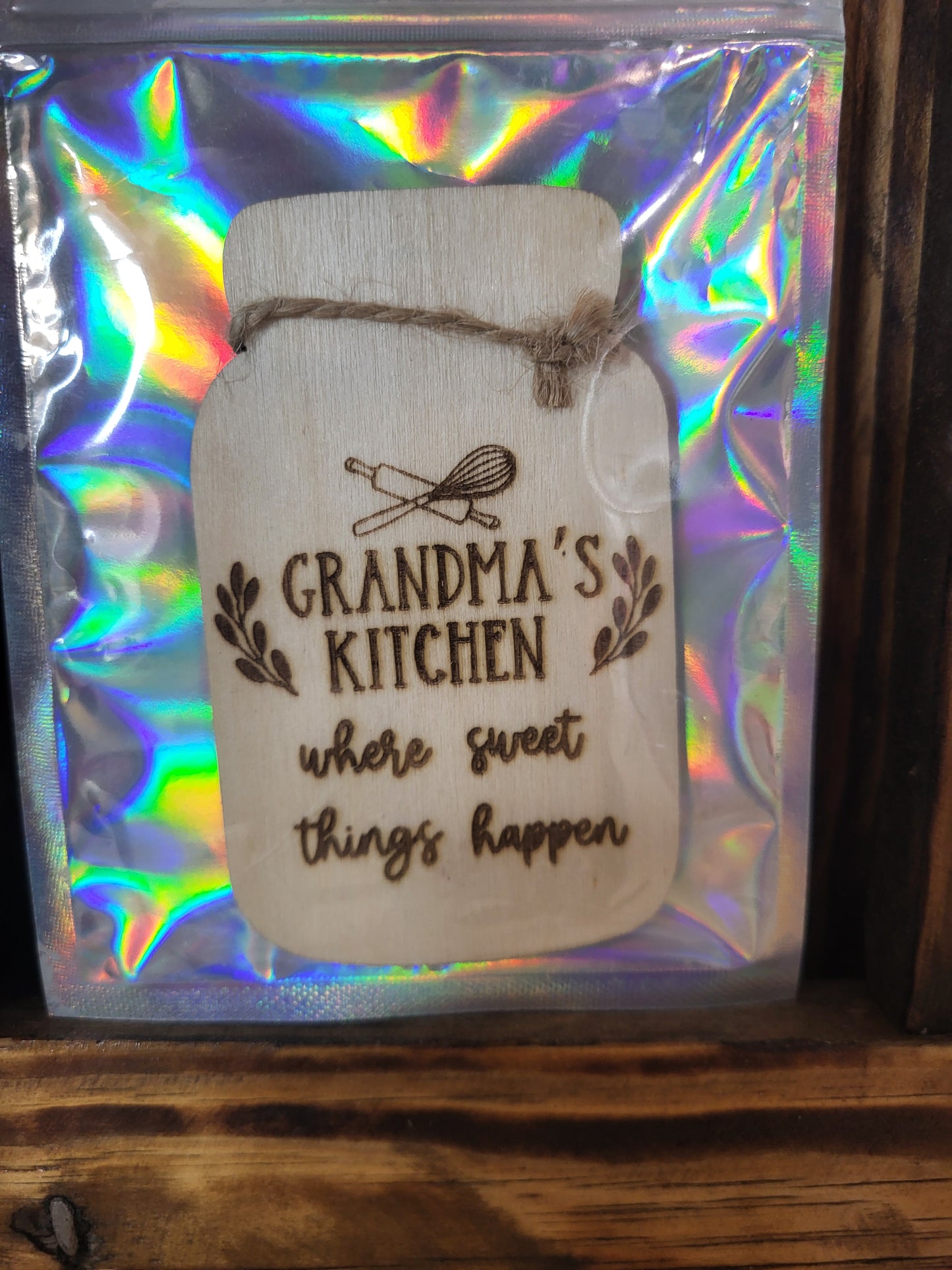 Wooden Grandma's Kitchen Magnet