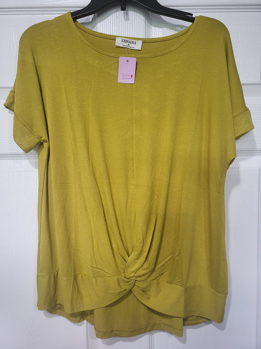 Zenana Light Olive Green short sleeve top