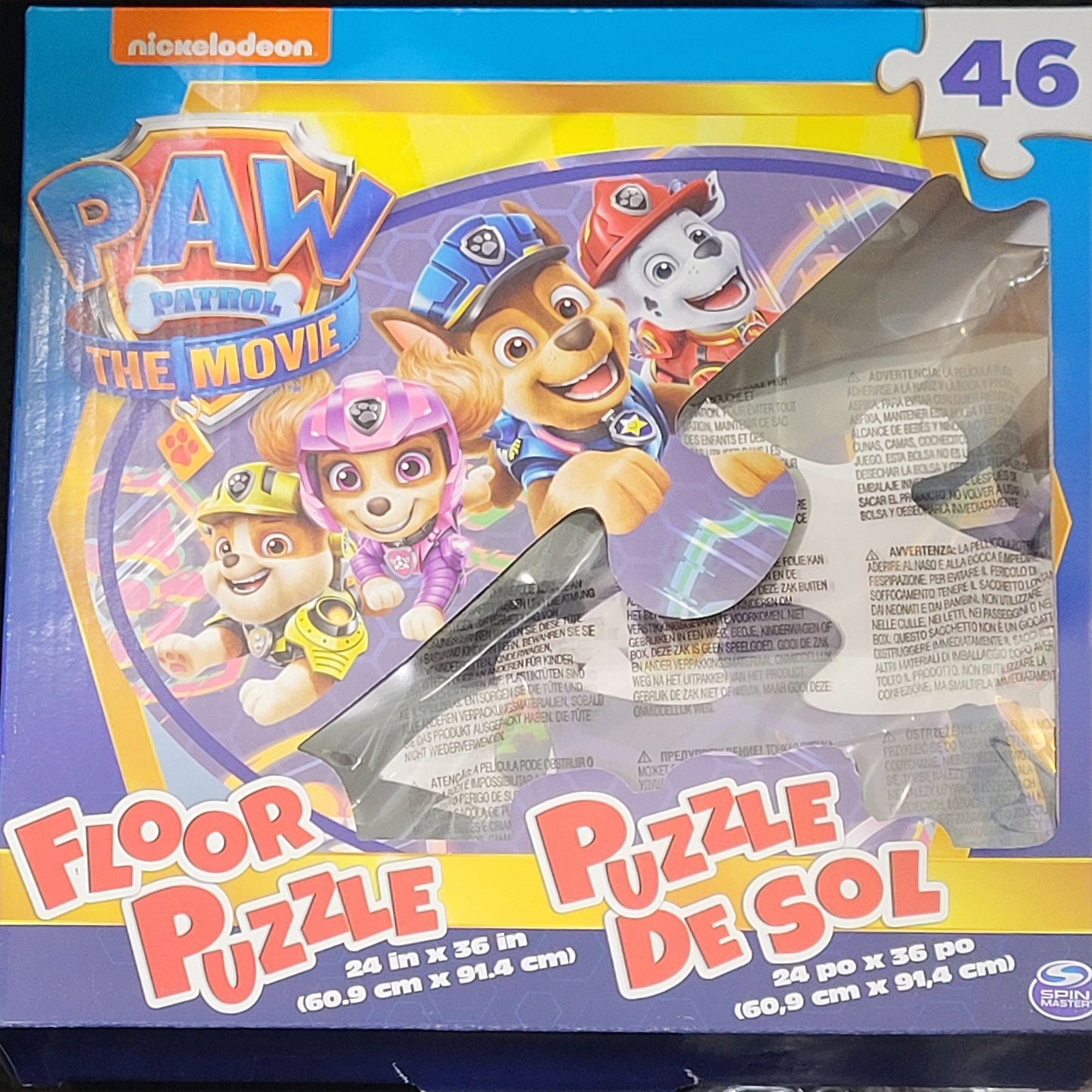 Paw Patrol 46pc. Floor Puzzle 24"x36" Toddlers 3-5