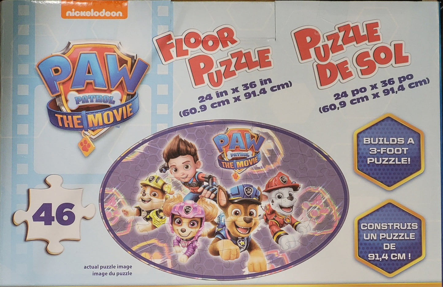 Paw Patrol 46pc. Floor Puzzle 24"x36" Toddlers 3-5