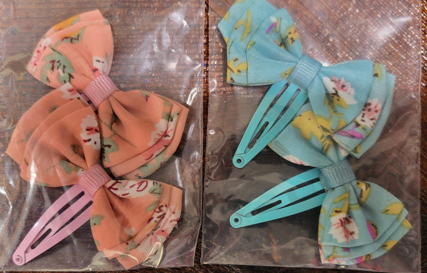 Mini Hair Bow Clip Set