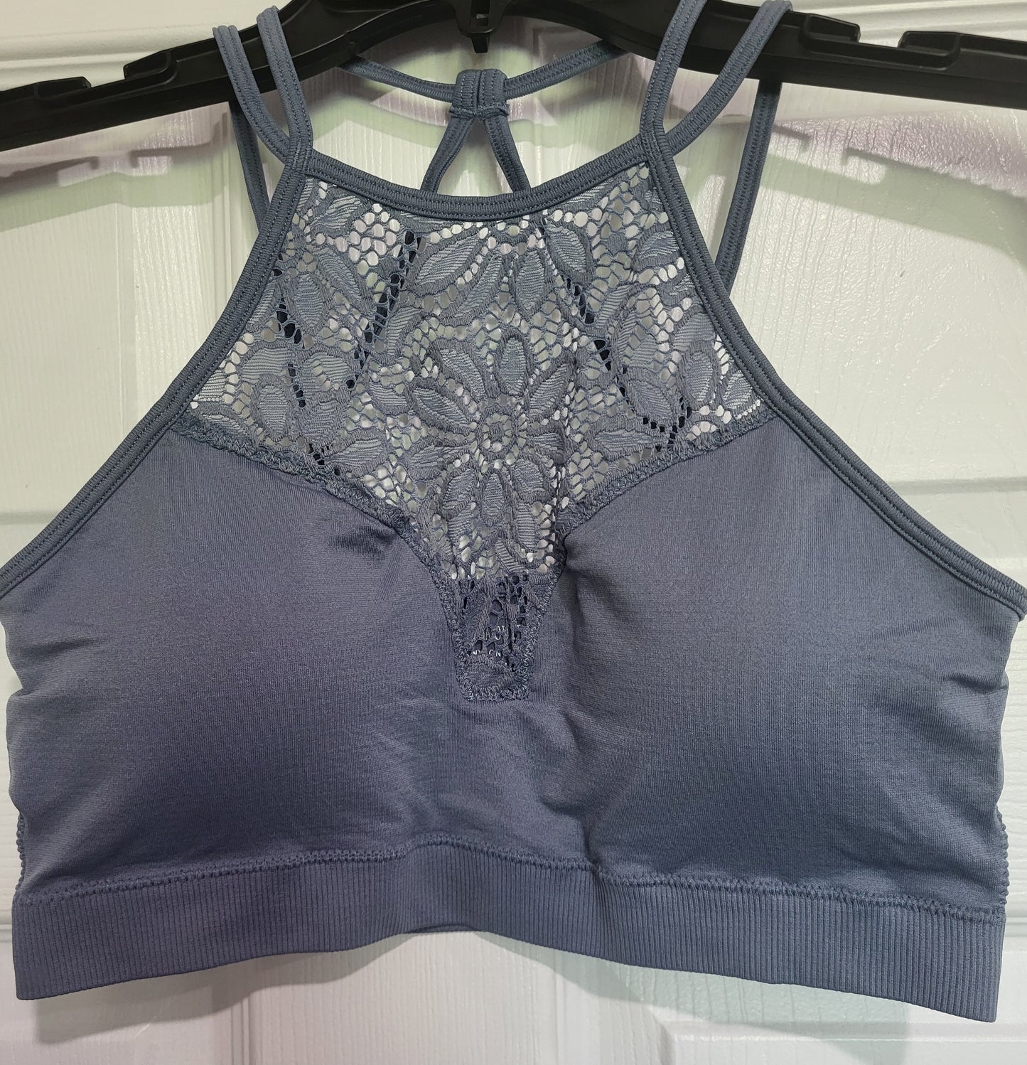 Zenana Lace Cutout High Neck Bralette