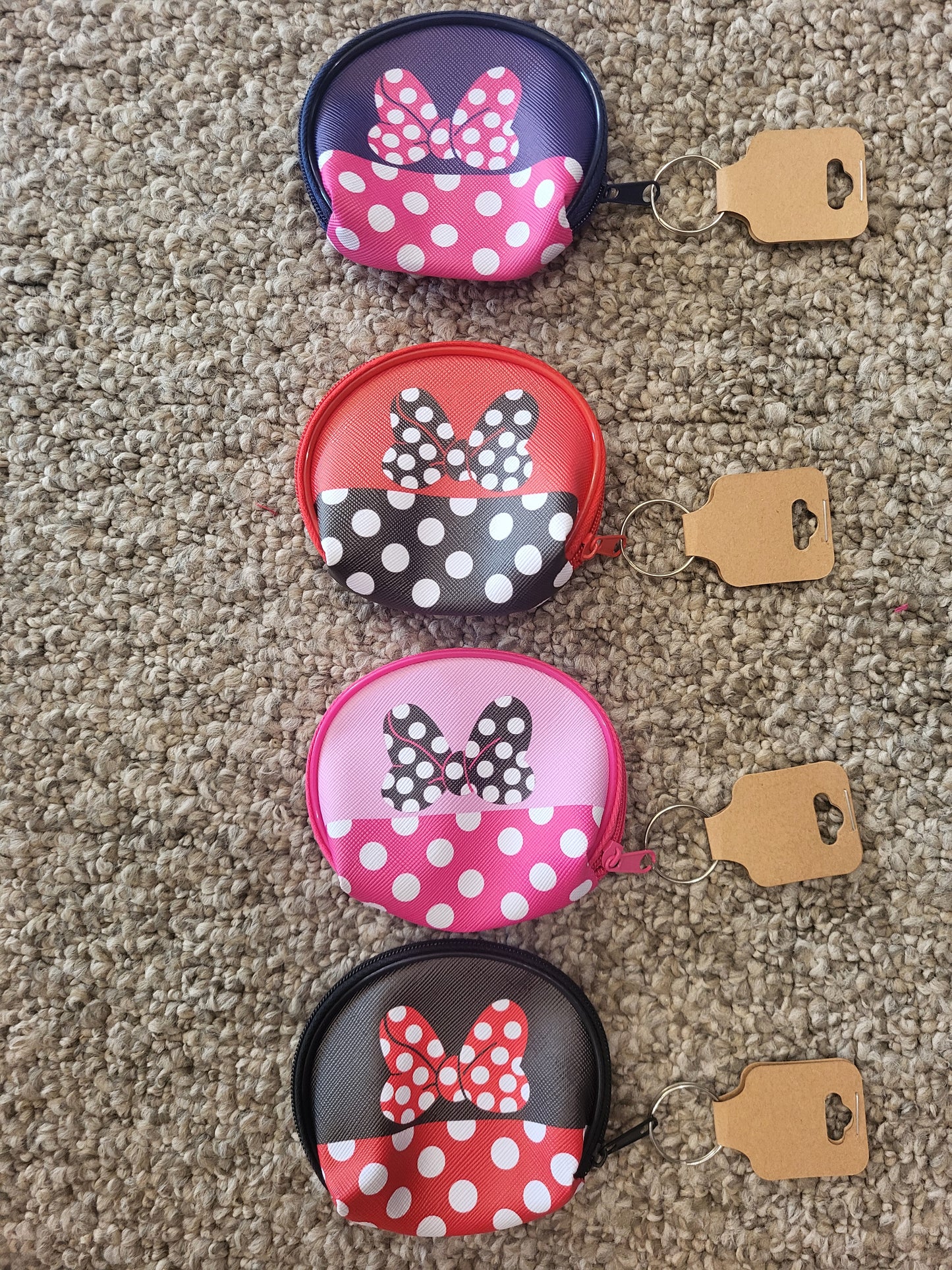 Minnie Mouse Coin Purse assorted colors w/zippers