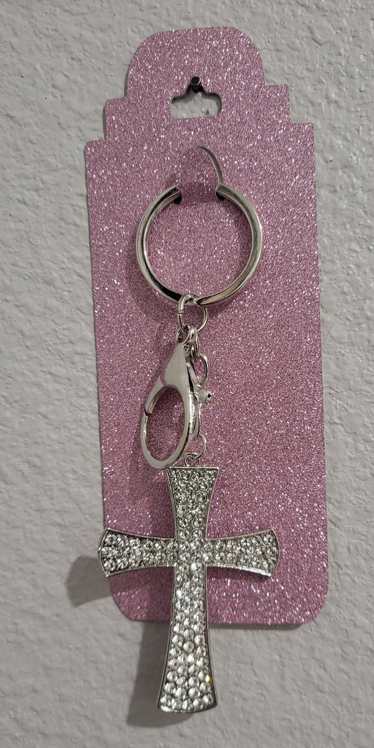 Cross blingy shiny keychain