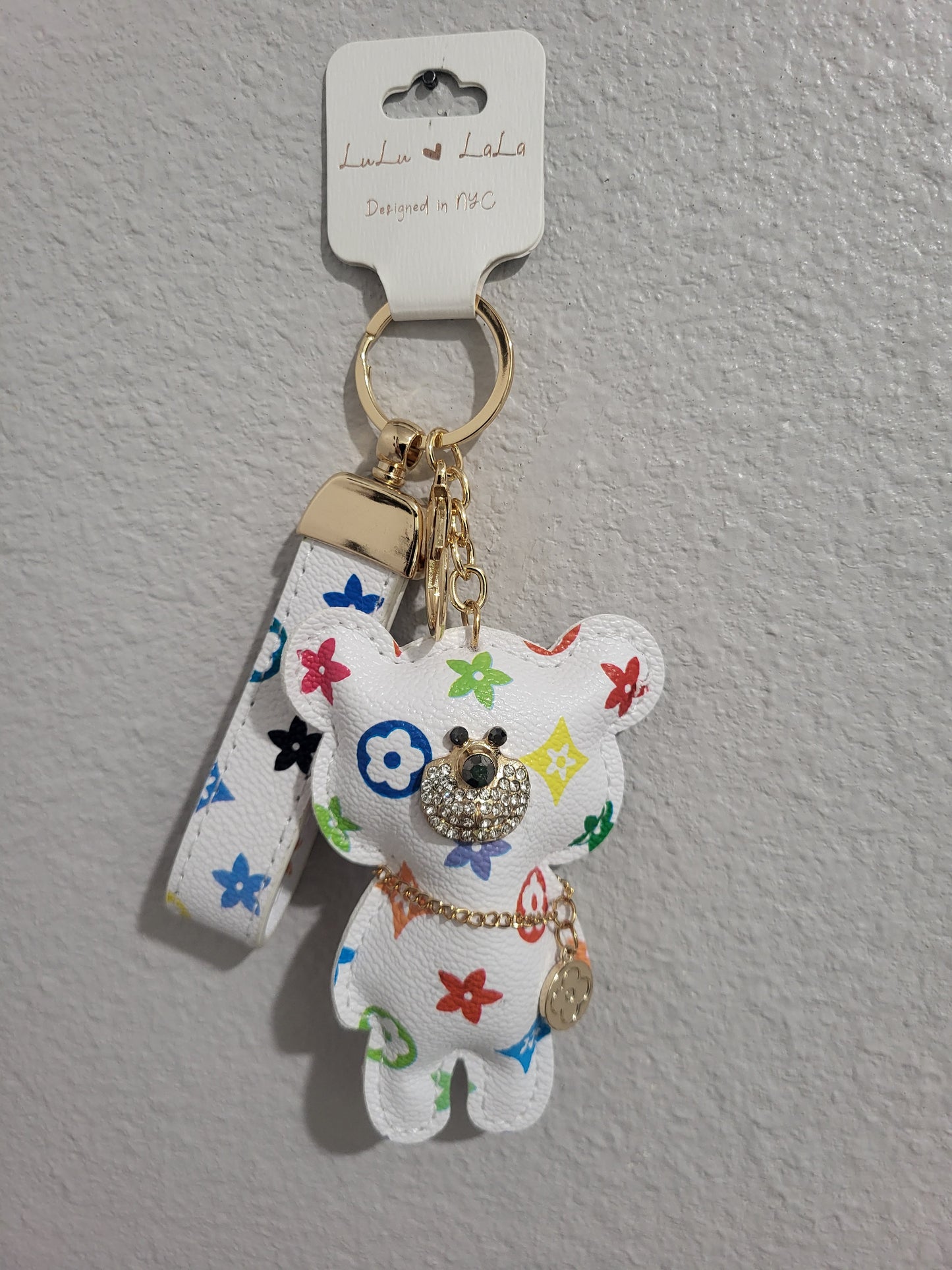 Teddy Bear LV inspired Keychain and Charm