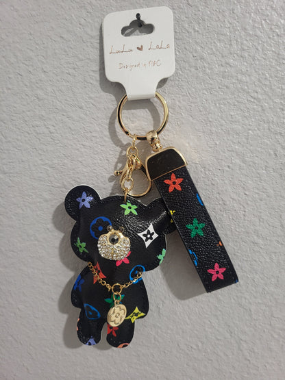 Teddy Bear LV inspired Keychain and Charm