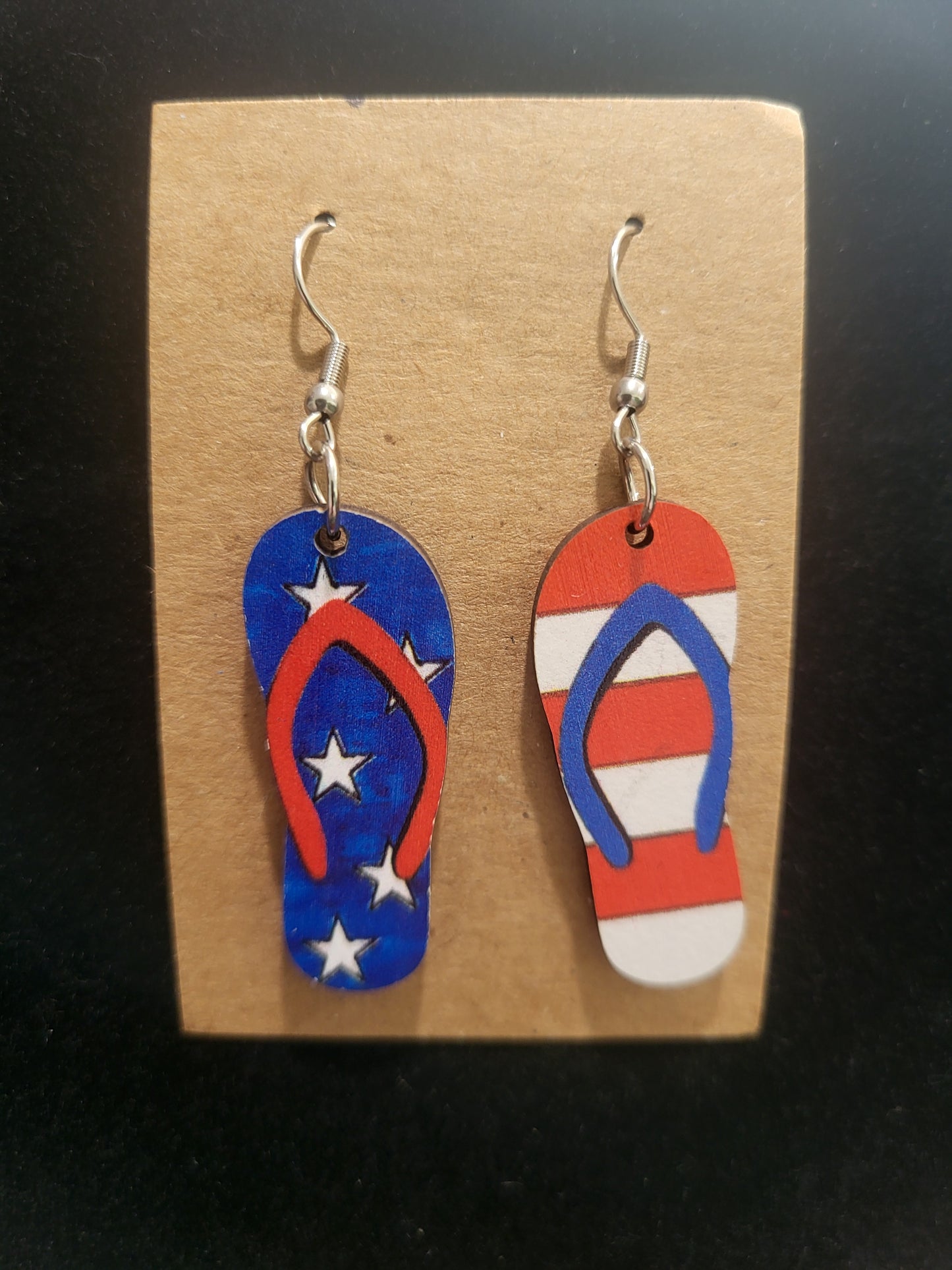 Patriotic Dangle Sandal Earings