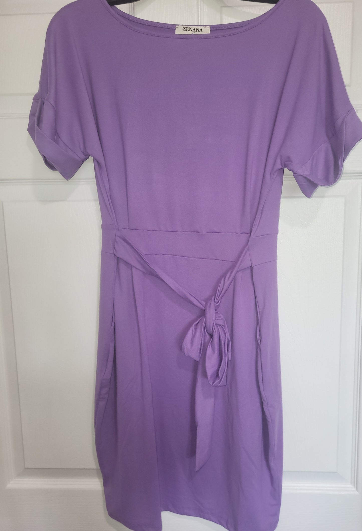 Zenana Purple Butter Soft Dress with pockets