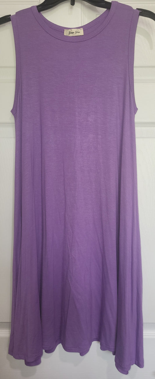 Purple Buttersoft Sleeveless Dress w/Pockets