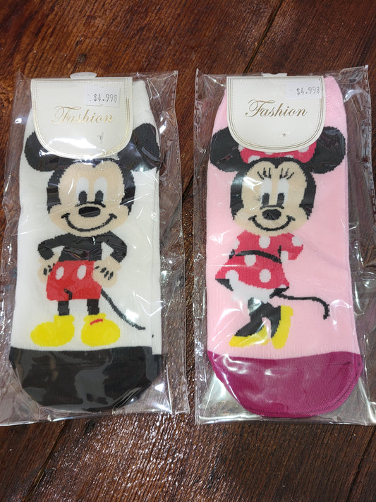 Ladies Fashion Mickey or Minnie Socks Size 4-10