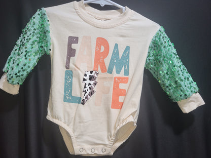 Precious Baby Girl Farm Life Onsie "Farm Life"