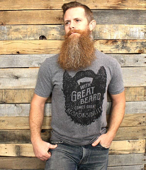 With Great Beard, Comes Great Responsibility: Vintage Steel / XL / Unisex