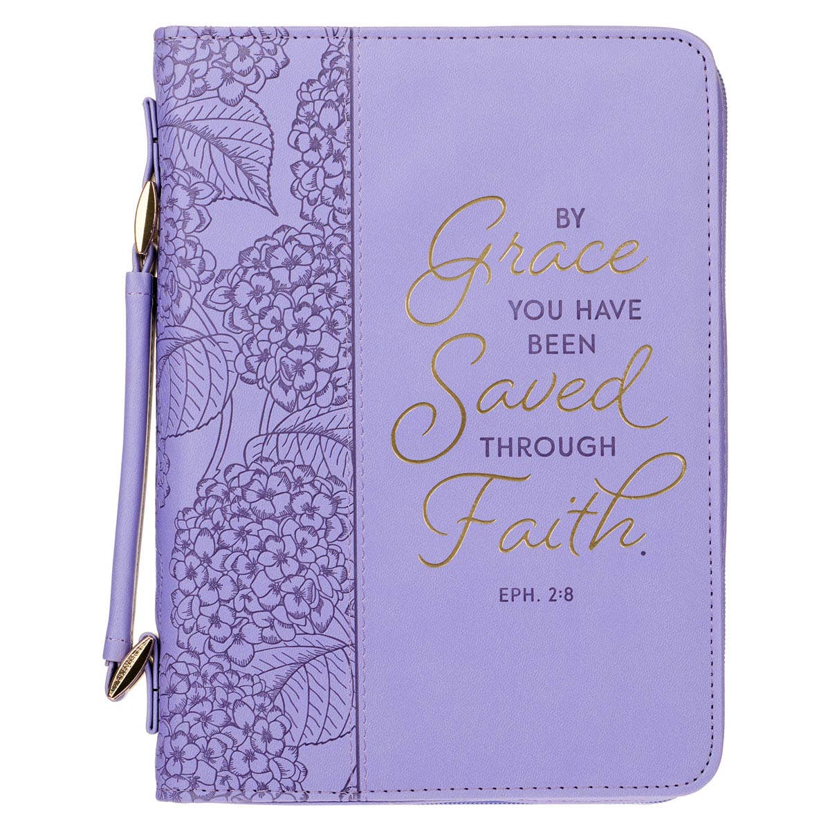 Bible Cover Fashion Lilac By Grace You've Been Saved Eph 2:8
