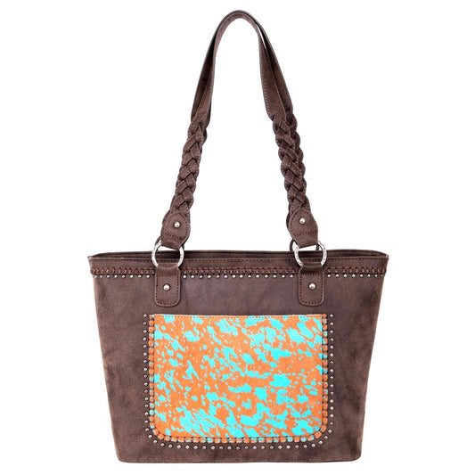 Trinity Ranch Hair-On Cowhide Tote: Coffee