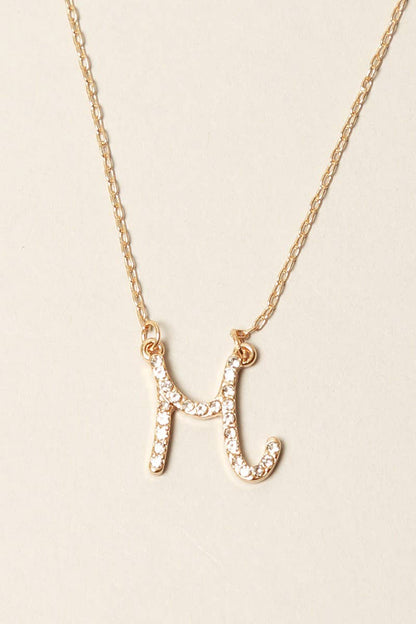 Cursive Initial Alphabet Pendant Necklaces: One Size / B