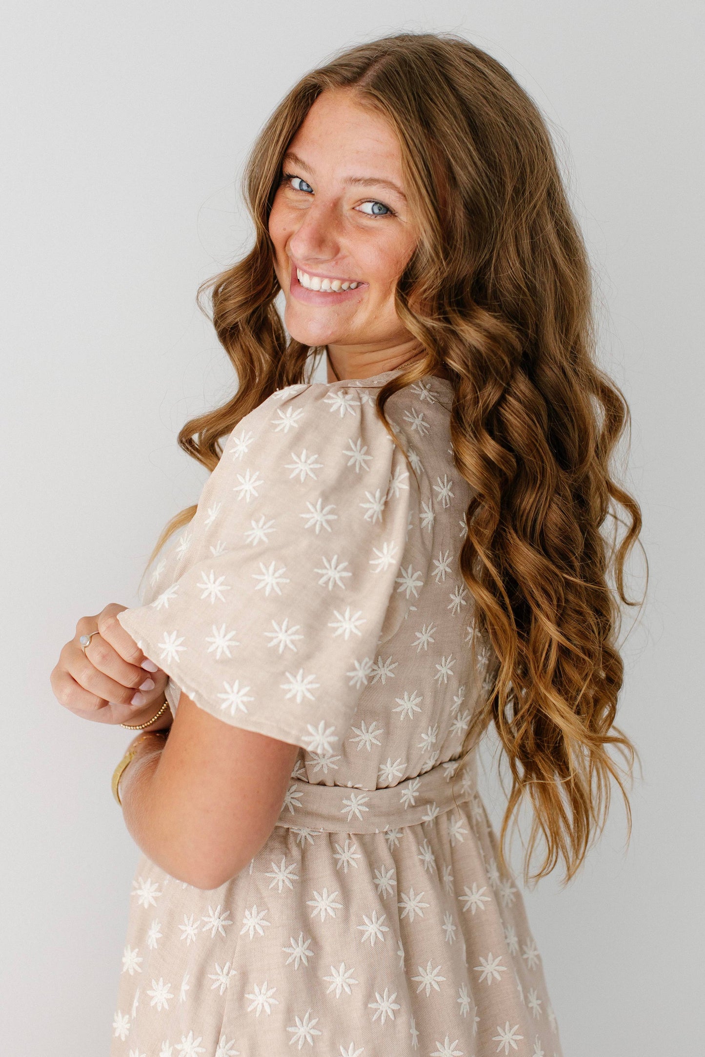Ramona Fall Embroidered Flower Midi Dress