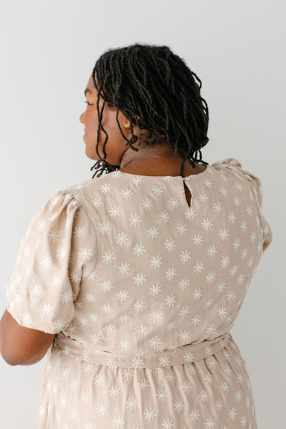 Ramona Fall Embroidered Flower Midi Dress