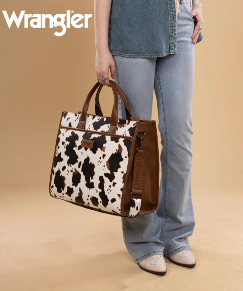 Wrangler Carry-All Large Tote Work Tote /Crossbody - Cow-Brown