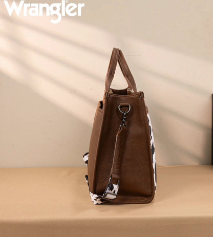Wrangler Carry-All Large Tote Work Tote /Crossbody - Cow-Brown