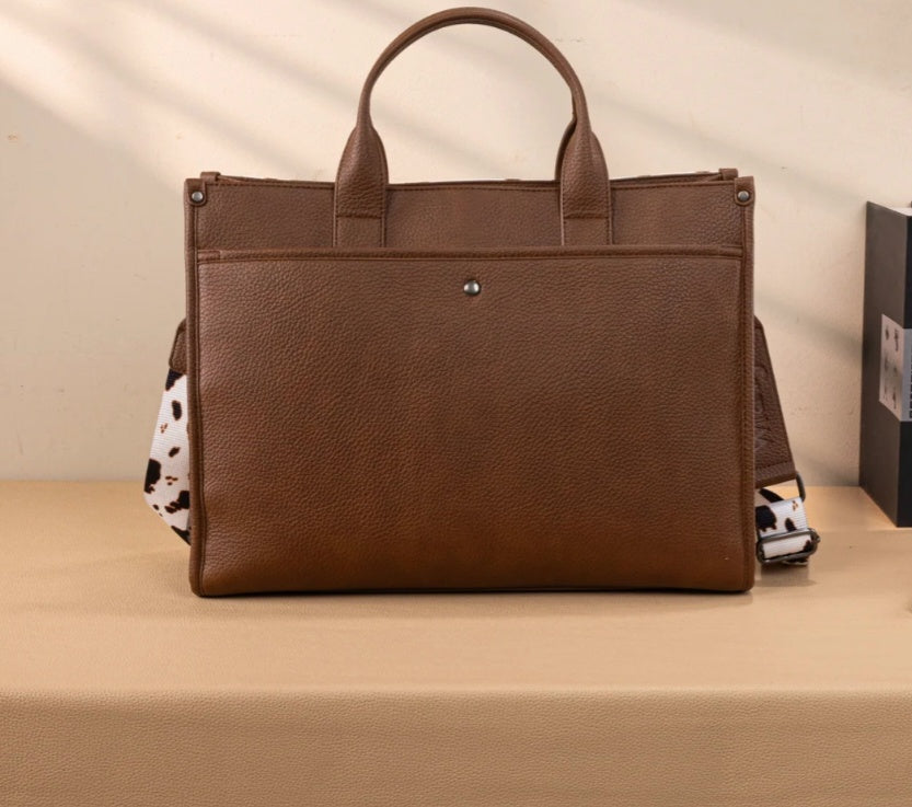 Wrangler Carry-All Large Tote Work Tote /Crossbody - Cow-Brown