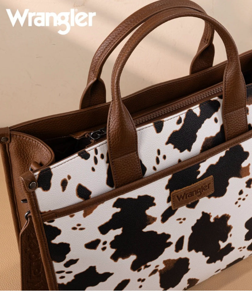 Wrangler Carry-All Large Tote Work Tote /Crossbody - Cow-Brown