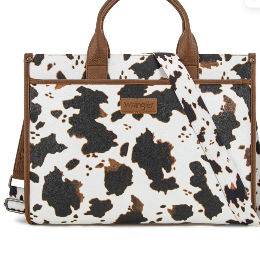 Wrangler Carry-All Large Tote Work Tote /Crossbody - Cow-Brown