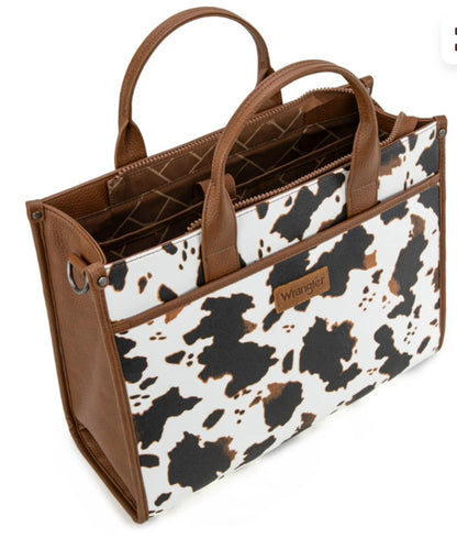Wrangler Carry-All Large Tote Work Tote /Crossbody - Cow-Brown