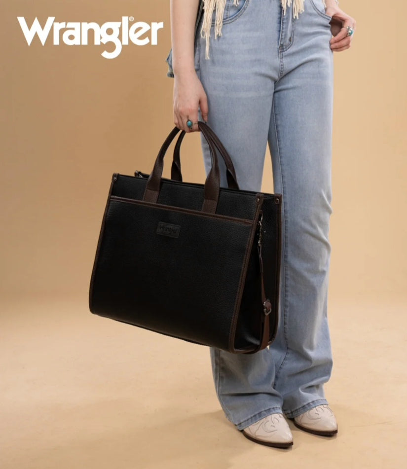 Wrangler Carry-All Large Tote Work Tote /Crossbody - Black