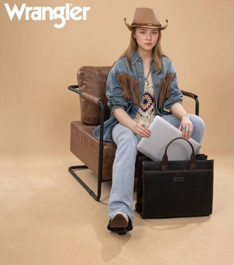 Wrangler Carry-All Large Tote Work Tote /Crossbody - Black