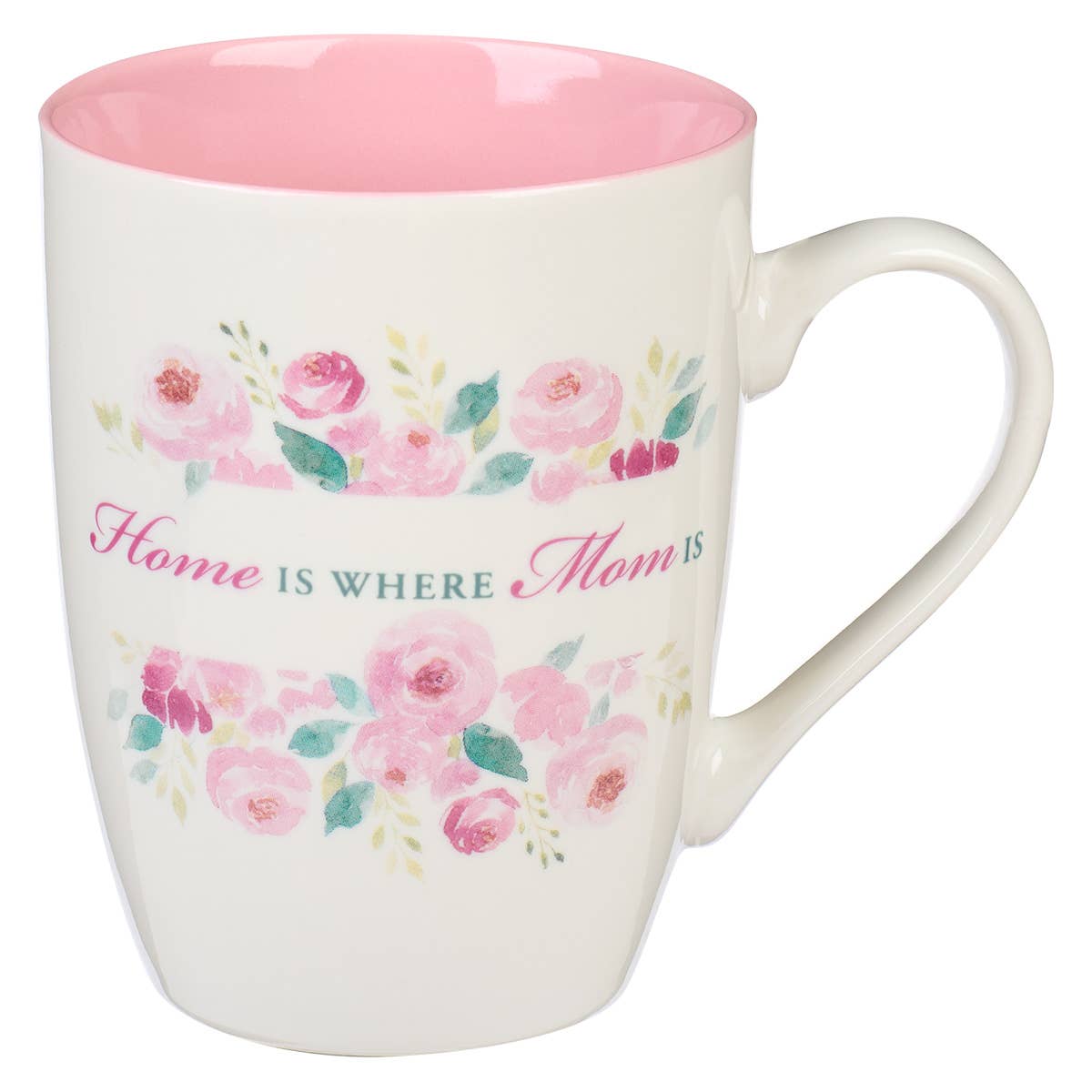 Home Is Where Mom Is Pink Peony Ceramic Coffee Mug