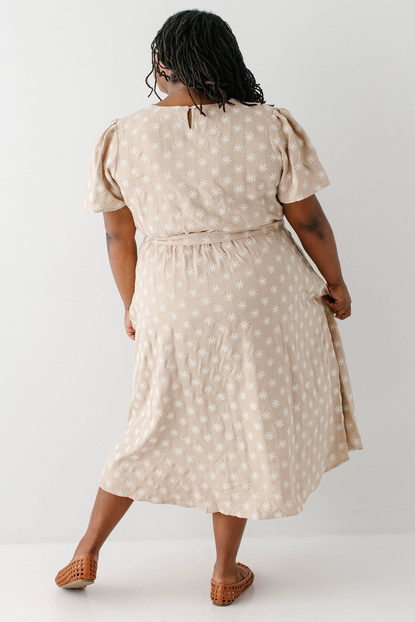 Ramona Fall Embroidered Flower Midi Dress
