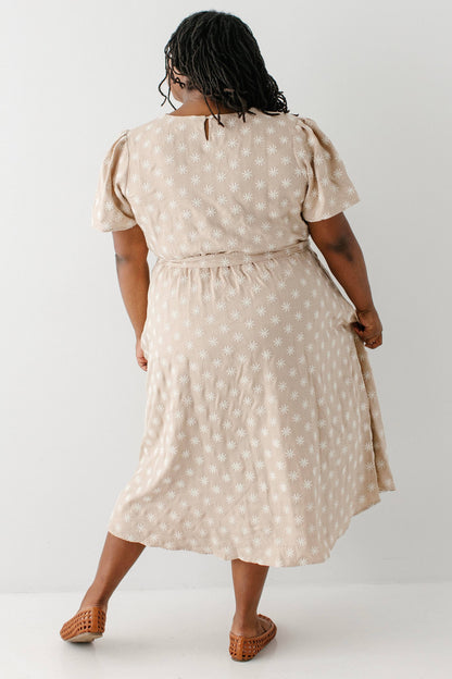 Ramona Fall Embroidered Flower Midi Dress