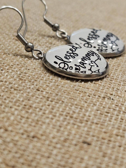 Handmade Blessed Grammy Earrings, Allergy Free, Grandma Birthday Gift