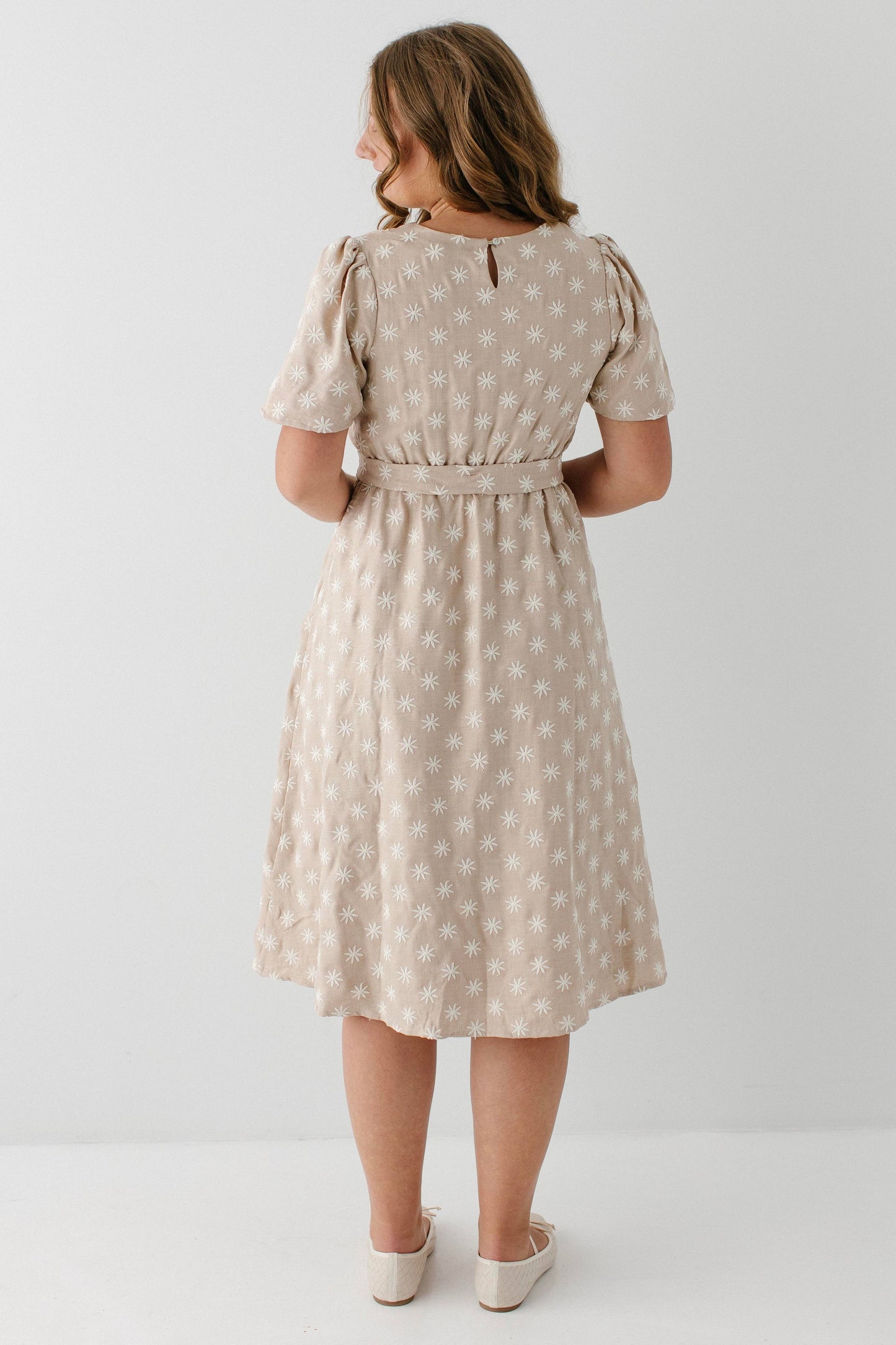 Ramona Fall Embroidered Flower Midi Dress