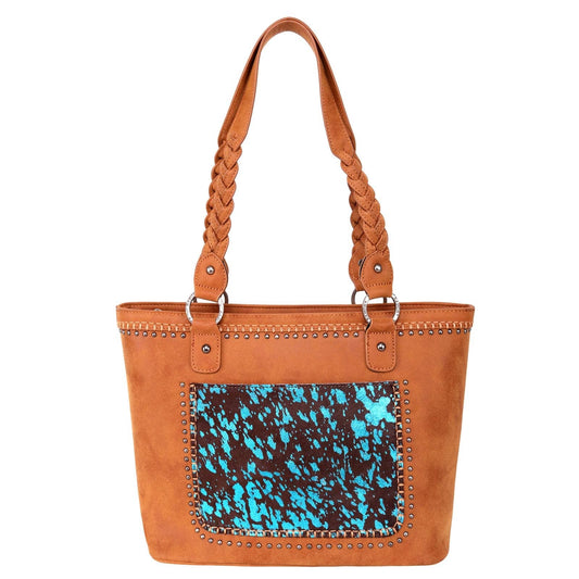 Trinity Ranch Hair-On Cowhide Tote: Brown